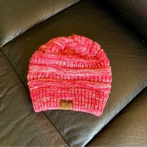 CC Beanie Soft Stretch Cable Knit Ponytail Winter Hat | Free with Purchase